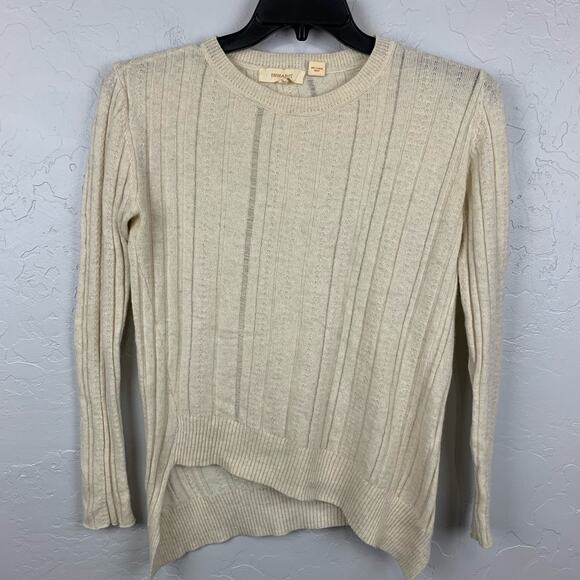 Inhabit Cashmere Sweater Womens Size Small Cream Beige Knit Asymmetrical Hem - Picture 1 of 8